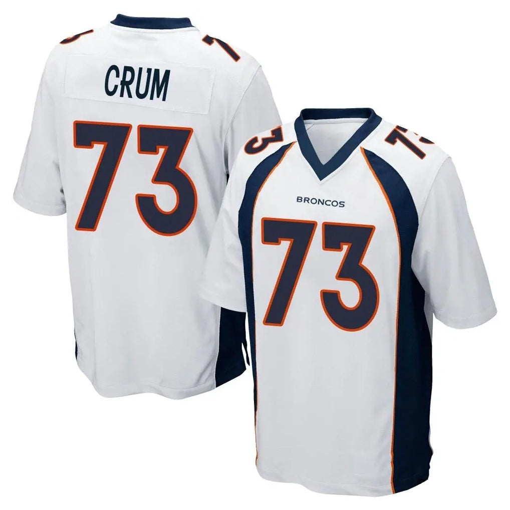 STECN D.Broncos #73 Frank Crum Player White Game Stitched Jerseys