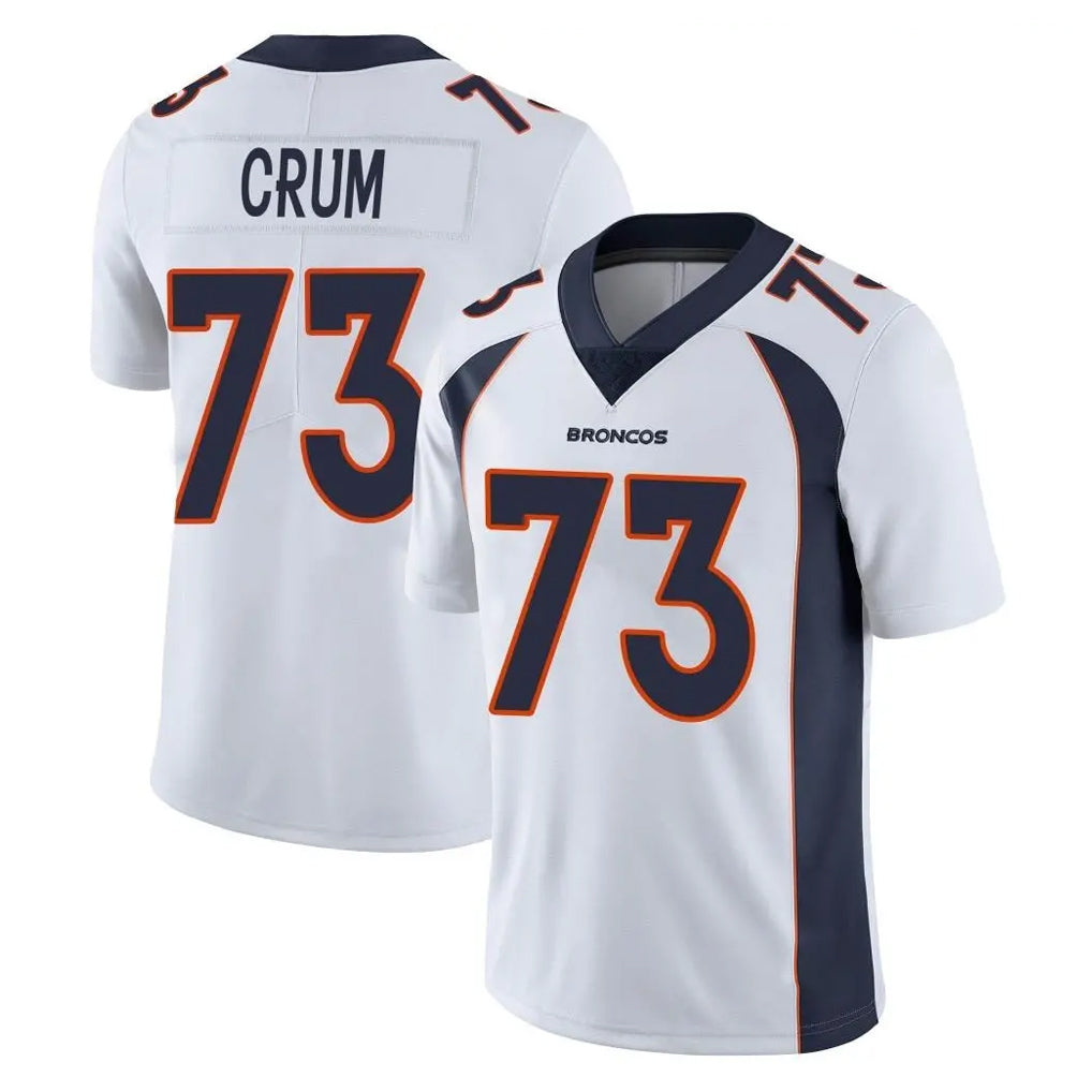 STECN D.Broncos #73 Frank Crum Player White Vapor Untouchable Limited Home Game Stitched Jerseys