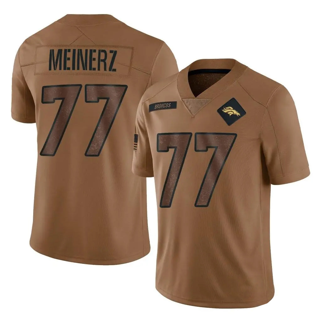 STECN D.Broncos #77 Quinn Meinerz Player Brown Salute To Service Limited Stitched Jerseys