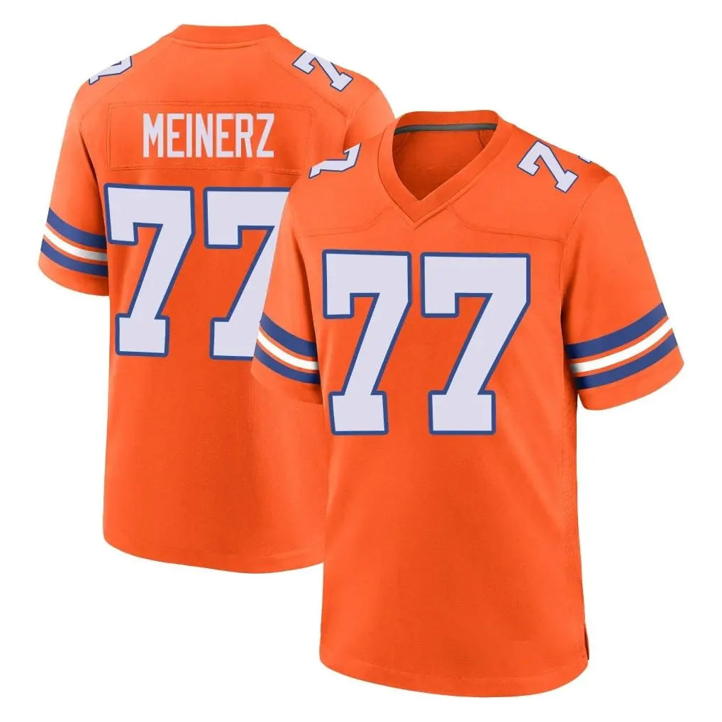 STECN D.Broncos #77 Quinn Meinerz Player Orange Alternate Collection Throwback Game Stitched Jerseys