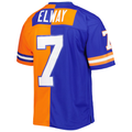STECN D.Broncos #7 John Elway Mitchell & Ness RoyalOrange 1990 Split Legacy Replica Stitched Puhic Jersey