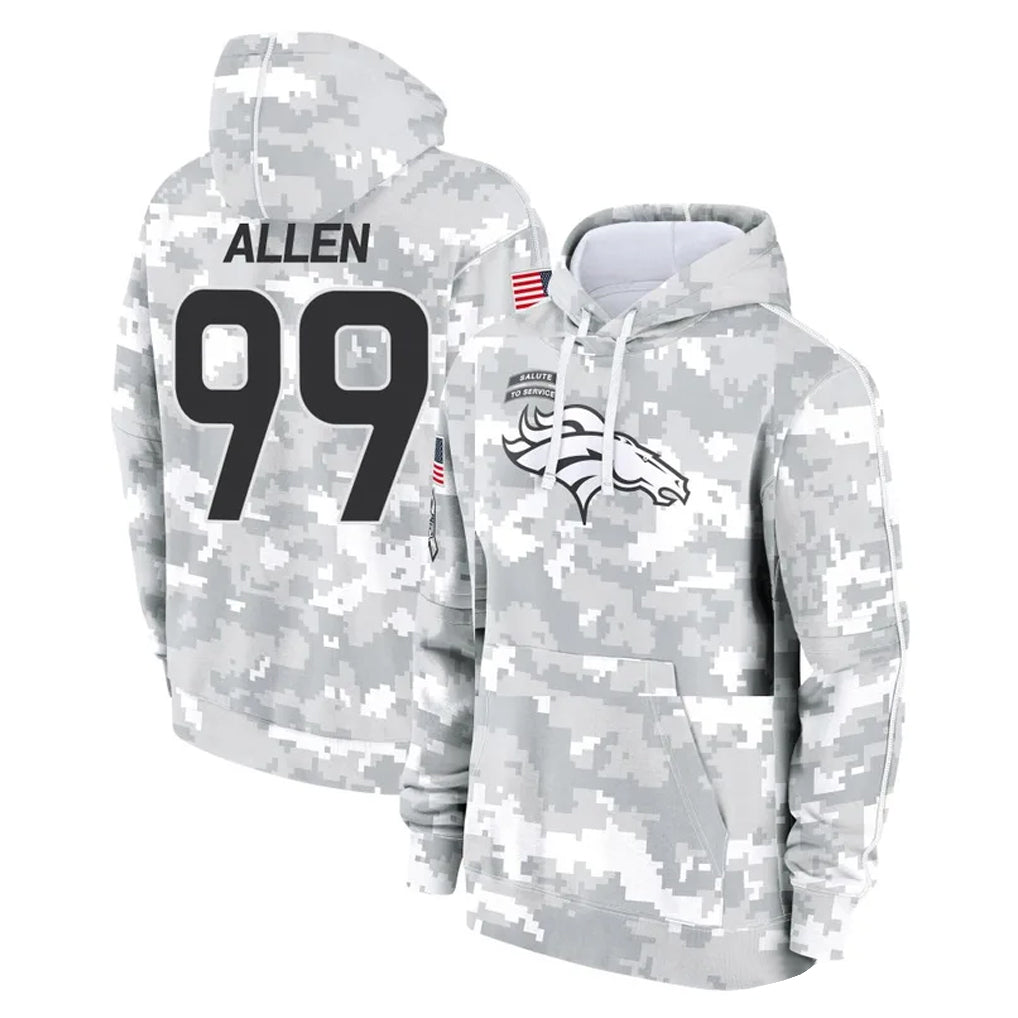 STECN D.Broncos #99 Zach Allen Player Arctic Camo Salute to Service Hoodies Limited Game Stitched Jerseys