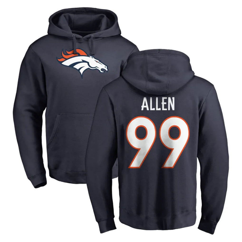STECN D.Broncos #99 Zach Allen Player Navy Pullover Hoodie Limited Stitched Jerseys