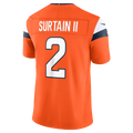 STECN D.Broncos #2 Patrick Surtain II Orange Team Vapor F.U.S.E. Stitched Limited Jerseys