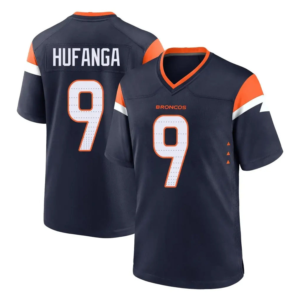 STECN D.Broncos #9 Talanoa Hufanga Player Navy Home Game Stitched Jerseys