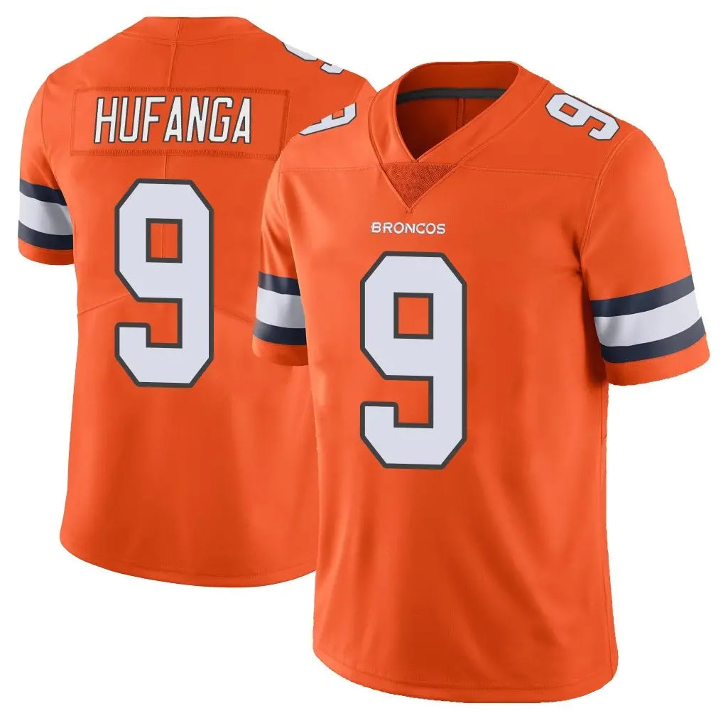 STECN D.Broncos #9 Talanoa Hufanga Player Orange Vapor Untouchable Limited Home Game Stitched Jerseys