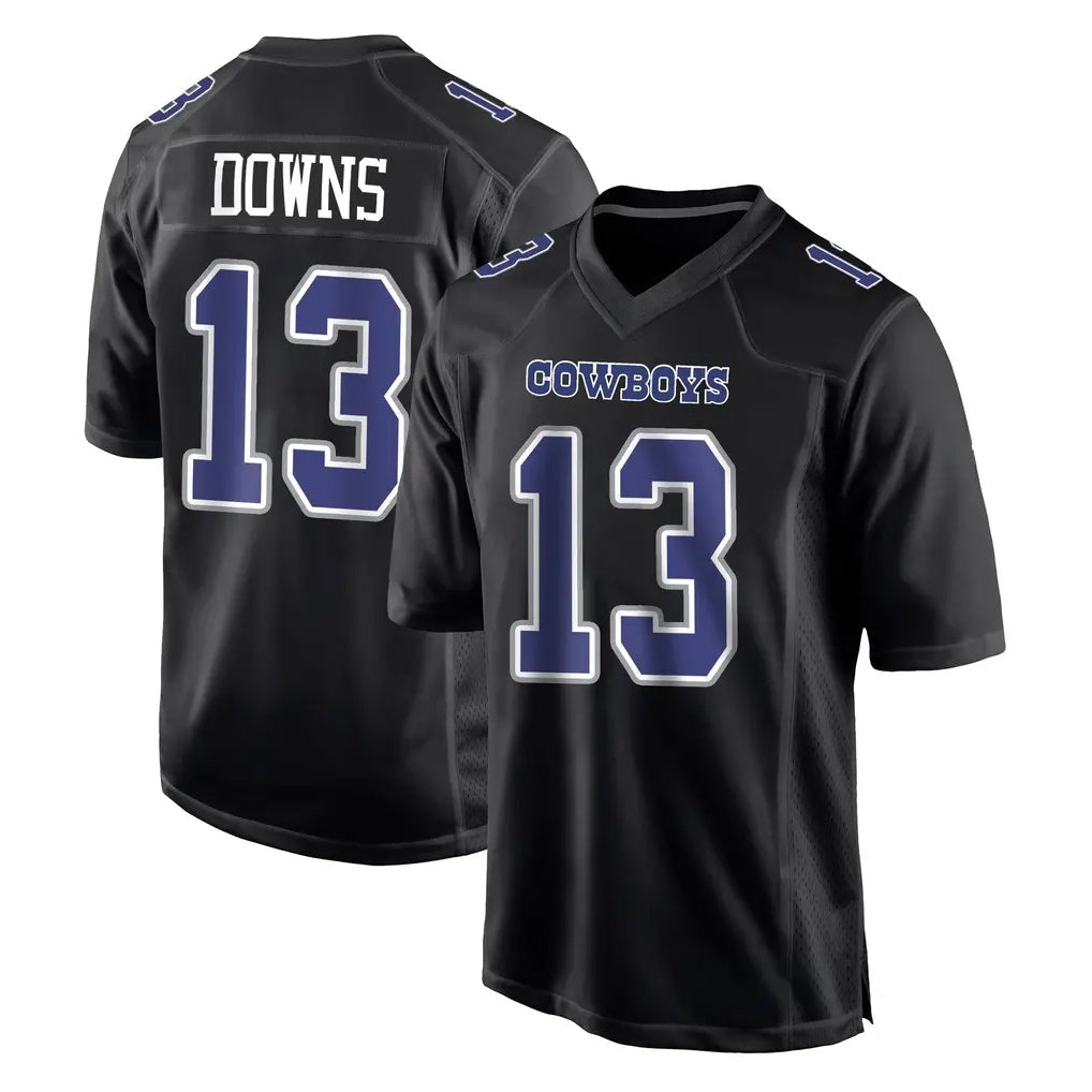 STECN D.Cowboys #13 Caleb Downs Player Carbon Black Fashion Home Game Stitched Jerseys