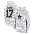 STECN D.Cowboys #17 Brandon Aubrey Player Arctic Camo Salute to Service Hoodies Limited Game Stitched Jerseys