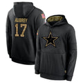 STECN D.Cowboys #17 Brandon Aubrey Player Black Salute to Service Pullover Hoodies Limited Stitched Jerseys
