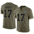 STECN D.Cowboys #17 Brandon Aubrey Player Salute To Service Olive Stitched Jerseys
