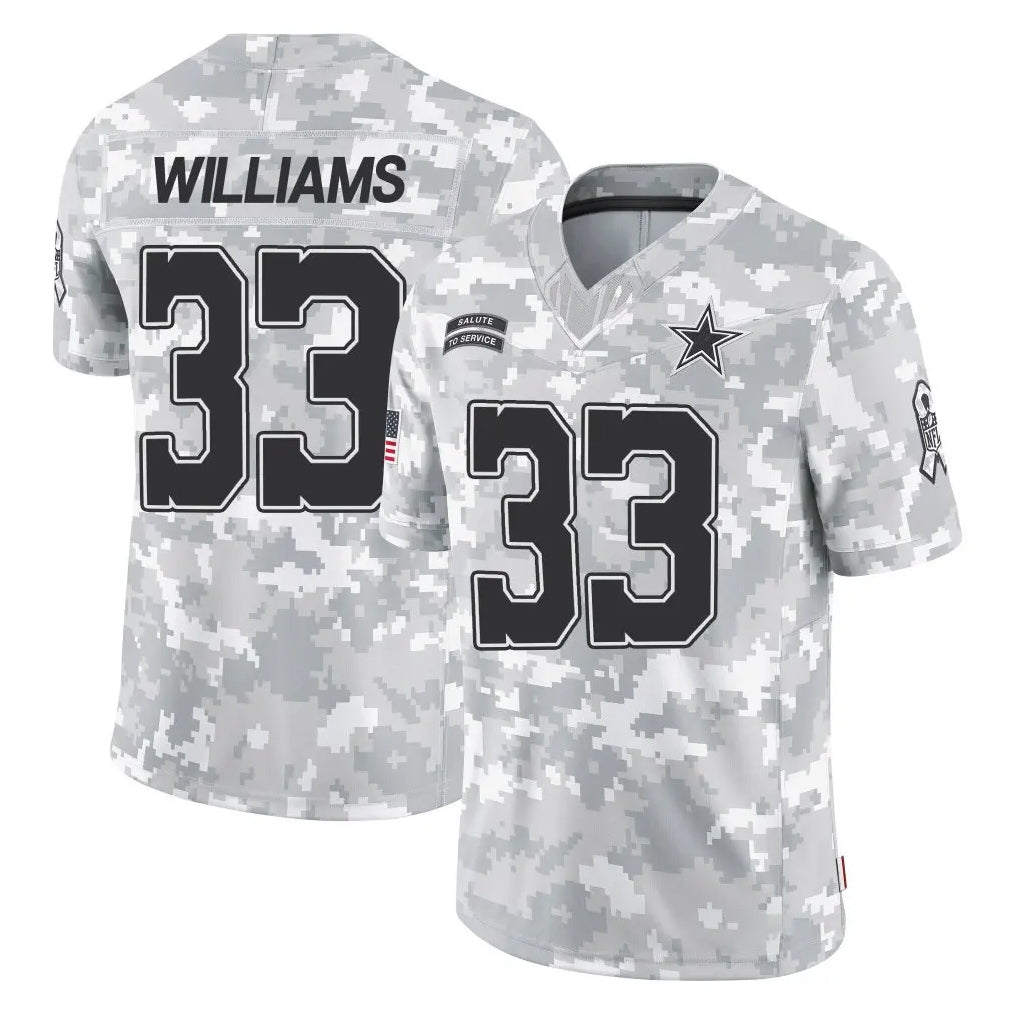 STECN D.Cowboys #33 Javonte Williams Player Arctic Camo Salute to Service Limited Home Game Stitched Jerseys