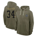 STECN D.Cowboys #34 Jalen Thompson Player Olive Salute to Service Pullover Hoodies Limited Stitched Jerseys