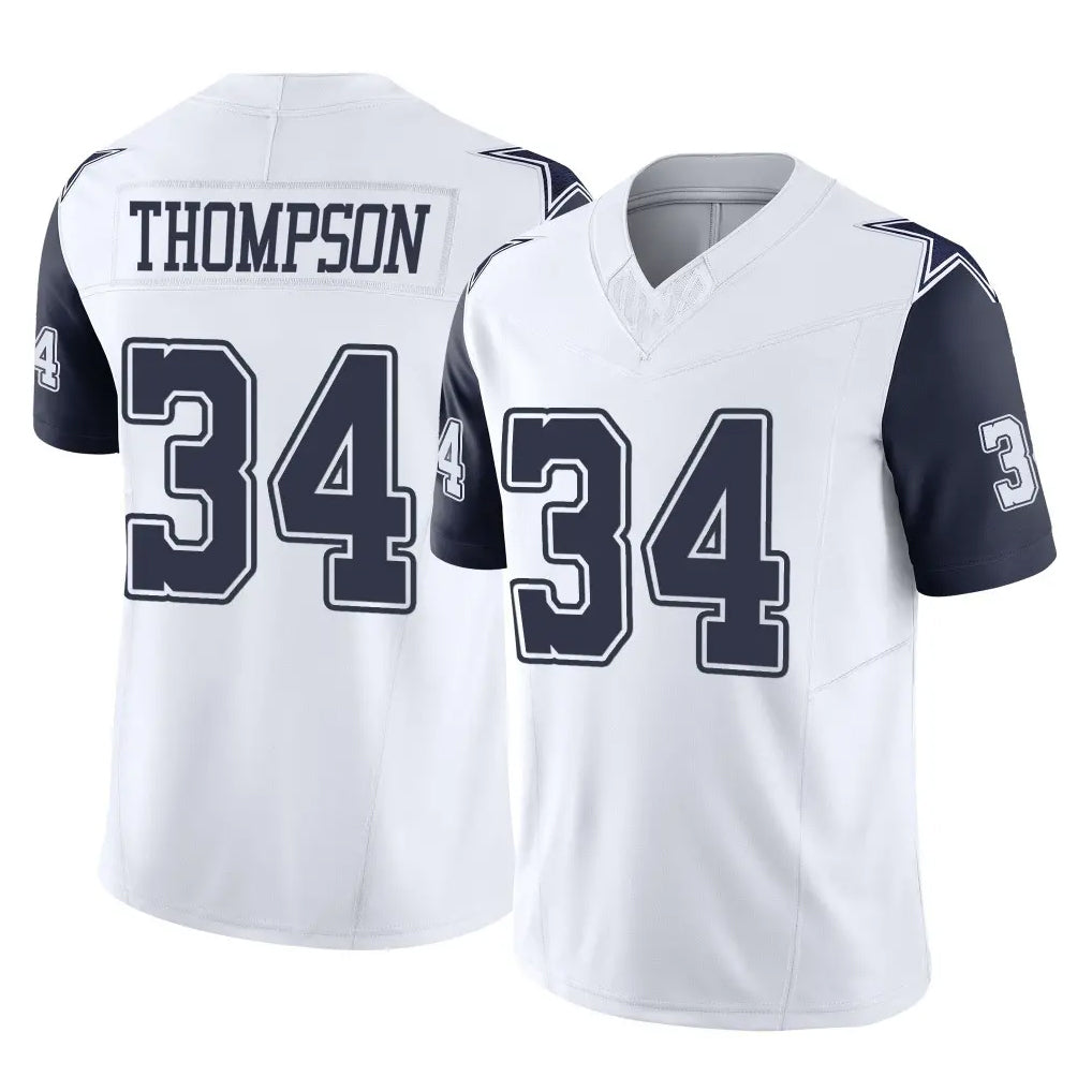 STECN D.Cowboys #34 Jalen Thompson Player White-Navy Limited Vapor F.U.S.E. Home Game Stitched Jerseys