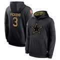 STECN D.Cowboys #3 George Pickens Player Black Salute to Service Pullover Hoodies Limited Stitched Jerseys