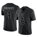 STECN D.Cowboys #4 Dak Prescott Player Black Limited Reflective Home Game Stitched Jerseys
