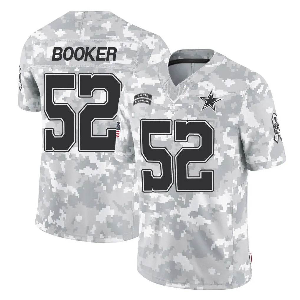 STECN D.Cowboys #52 Tyler Booker Player Arctic Camo Salute to Service Limited Home Game Stitched Jerseys