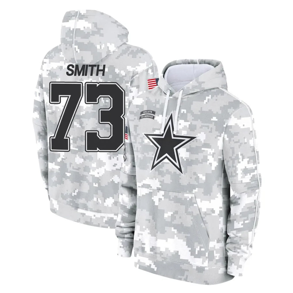 STECN D.Cowboys #73 Tyler Smith Player Arctic Camo Salute to Service Hoodies Limited Game Stitched Jerseys