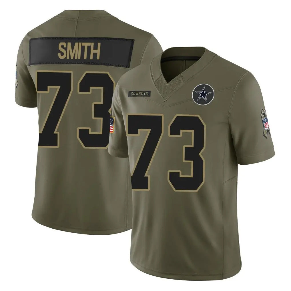 STECN D.Cowboys #73 Tyler Smith Player Olive 2025 Salute to Service Limited Home Game Stitched Jerseys