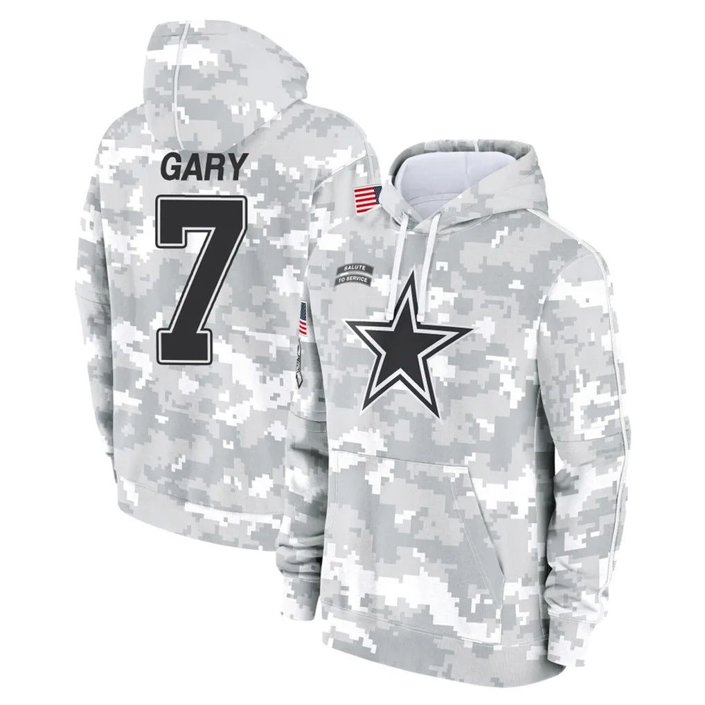 STECN D.Cowboys #7 Rashan Gary Player Arctic Camo Salute to Service Hoodies Limited Game Stitched Jerseys