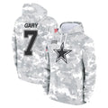 STECN D.Cowboys #7 Rashan Gary Player Arctic Camo Salute to Service Hoodies Limited Game Stitched Jerseys
