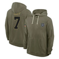STECN D.Cowboys #7 Rashan Gary Player Olive Salute to Service Pullover Hoodies Limited Stitched Jerseys