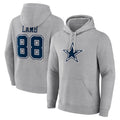 STECN D.Cowboys #88 CeeDee Lamb Player Gray Icon Pullover Hoodie Game Stitched Jerseys