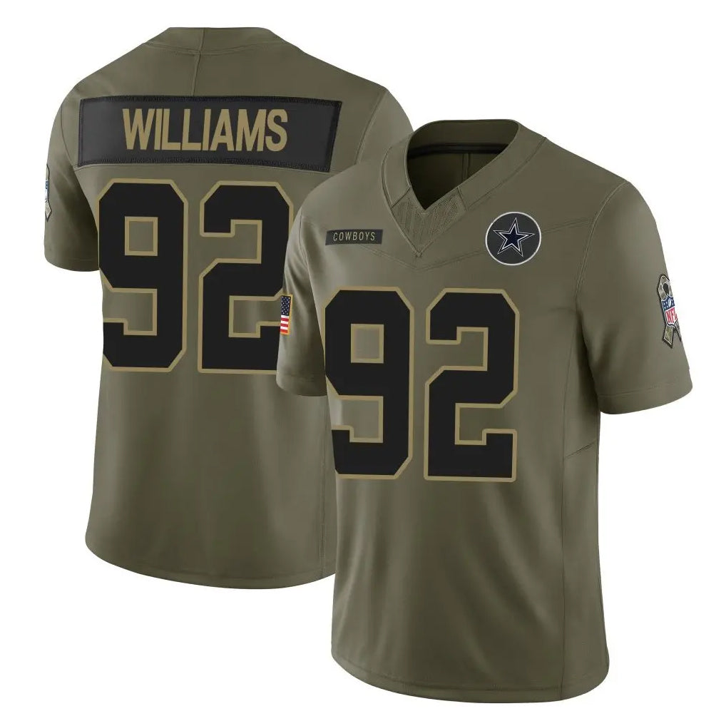 STECN D.Cowboys #92 Quinnen Williams Player Olive 2025 Salute to Service Limited Home Game Stitched Jerseys