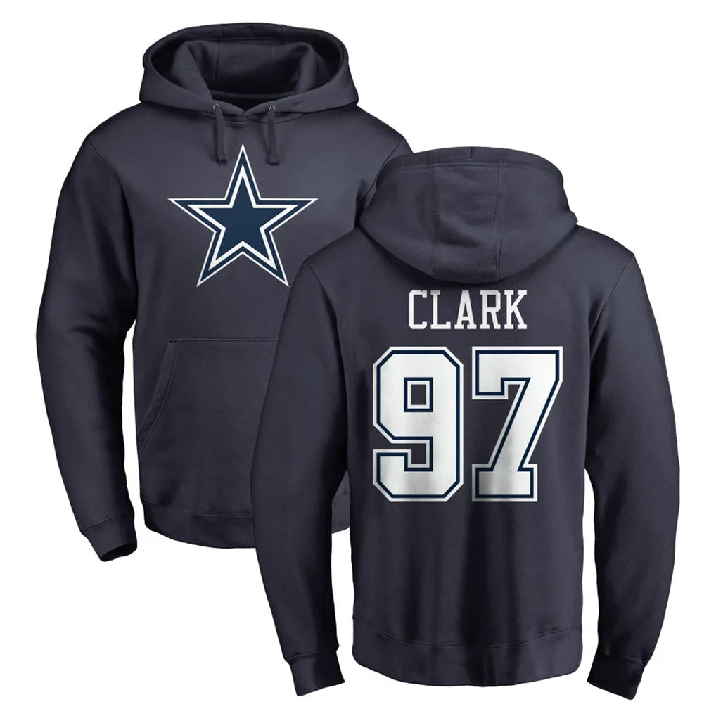 STECN D.Cowboys #97 Kenny Clark Player Navy Pullover Hoodies Limited Stitched Jerseys
