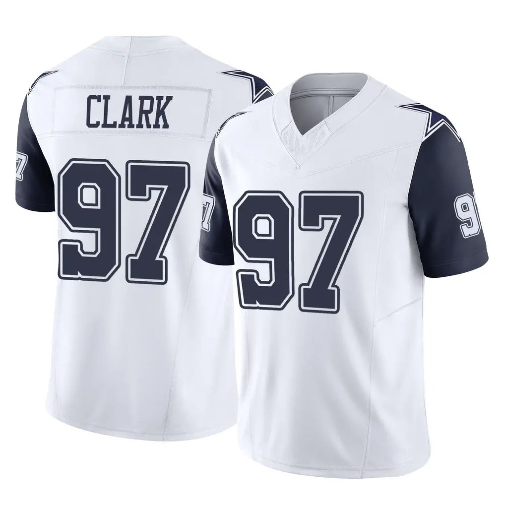 STECN D.Cowboys #97 Kenny Clark Player White-Navy Limited Vapor F.U.S.E. Home Game Stitched Jerseys