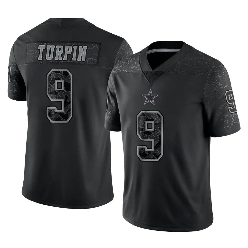 STECN D.Cowboys #9 KaVontae Turpin Player Black Limited Reflective Home Game Stitched Jerseys