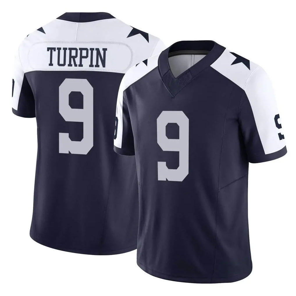 STECN D.Cowboys #9 KaVontae Turpin Player Navy-White Limited Alternate Vapor F.U.S.E. Home Game Stitched Jerseys