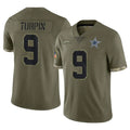 STECN D.Cowboys #9 KaVontae Turpin Player Olive Salute to Service Limited Game Stitched Jerseys