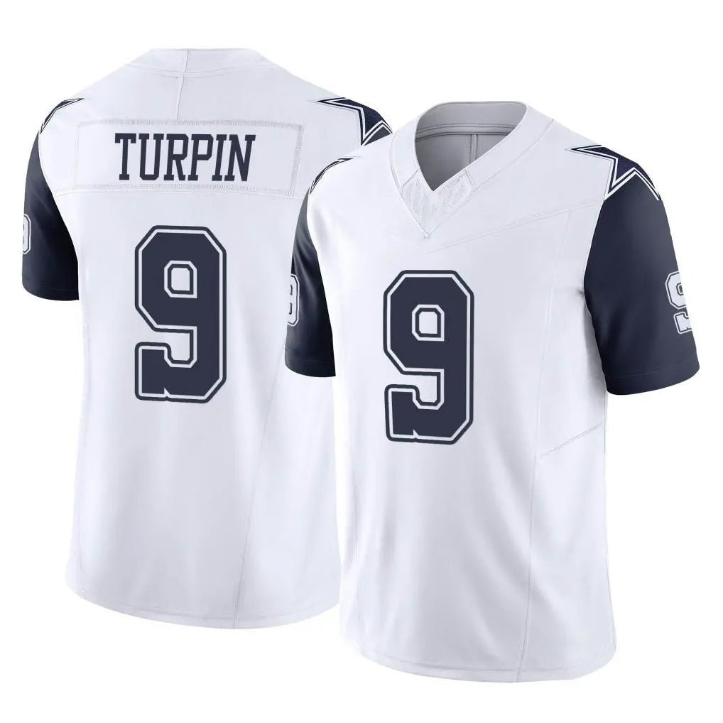 STECN D.Cowboys #9 KaVontae Turpin Player White-Navy Limited Vapor F.U.S.E. Home Game Stitched Jerseys