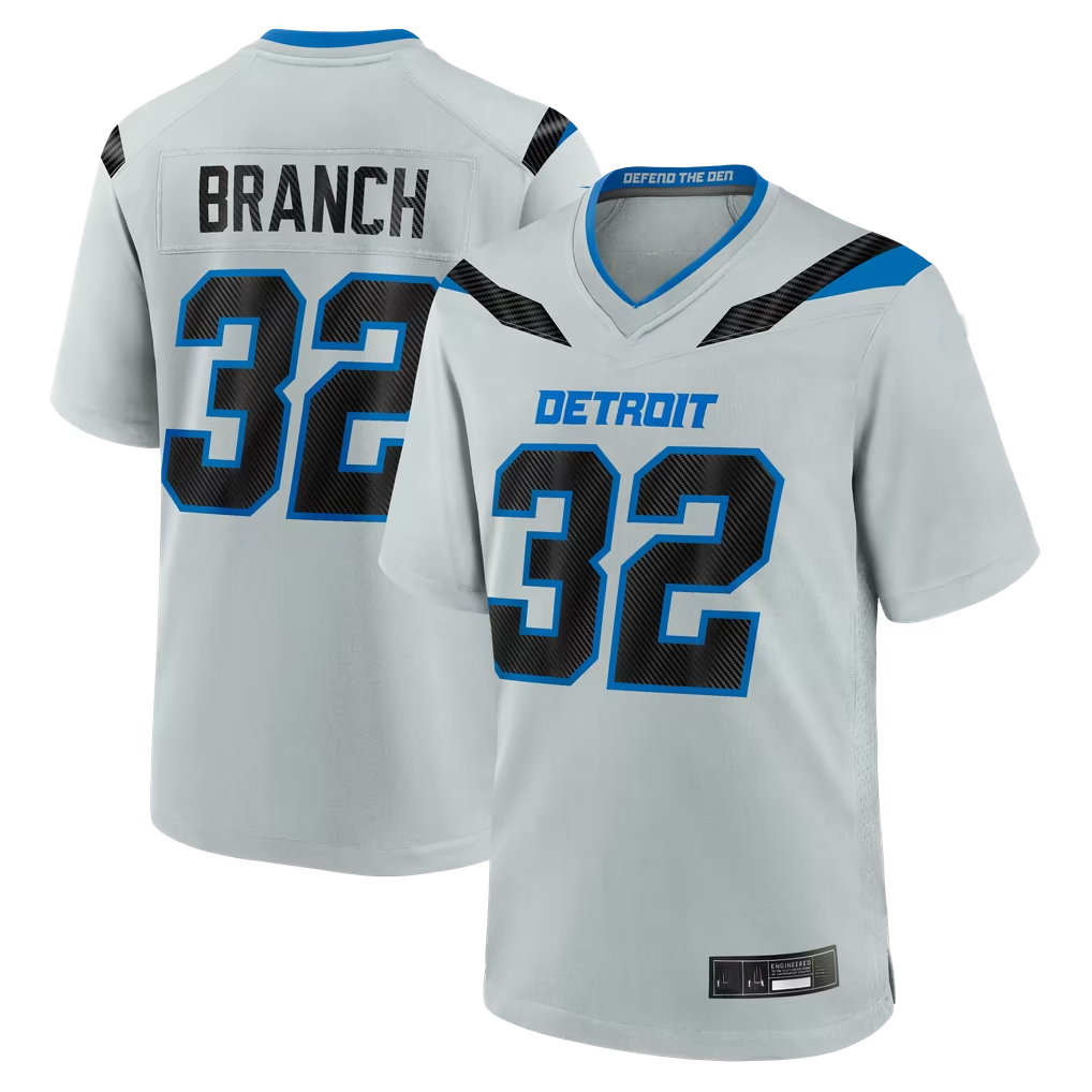 STECN D.Lions #32 Brian Branch Silver 2026 Rivalries Collection Game Stitched Jerseys