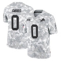STECN D.Lions #0 Jahmyr Gibbs Player Arctic Camo Salute To Service Limited Stitched Jerseys