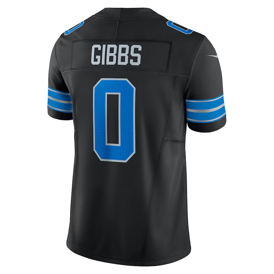 STECN D.Lions #0 Jahmyr Gibbs Player Black Vapor F.U.S.E. Limited Game Stitched Jerseys