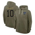 STECN D.Lions #10 Isiah Pacheco Player Olive Salute to Service Pullover Hoodies Limited Stitched Jerseys