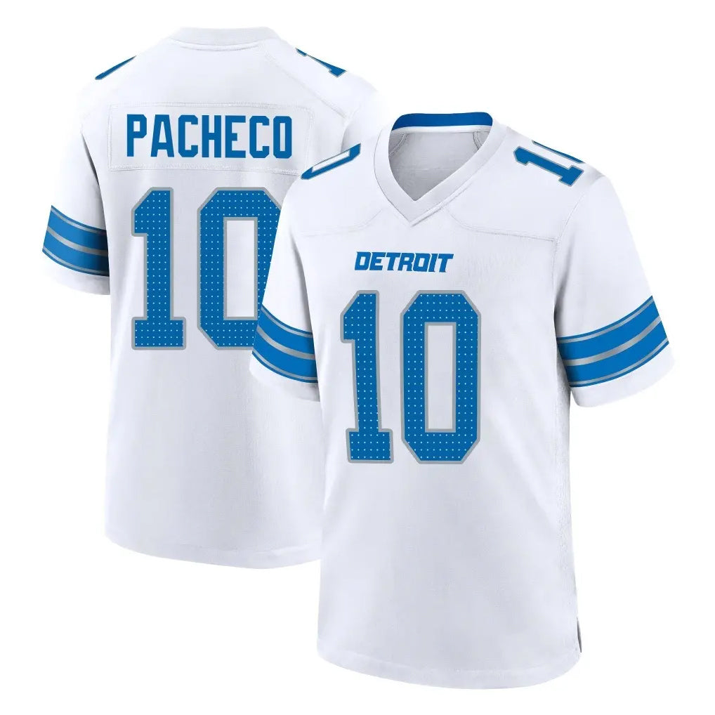 STECN D.Lions #10 Isiah Pacheco Player White Alternate Home Game Stitched Jerseys