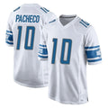 STECN D.Lions #10 Isiah Pacheco Player White Home Game Stitched Jerseys