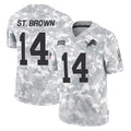 STECN D.Lions #14 Amon-Ra St. Brown Player Arctic Camo Salute To Service Limited Stitched Jerseys