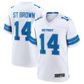 STECN D.Lions #14 Amon-Ra St. Brown Player White Game Stitched Jerseys