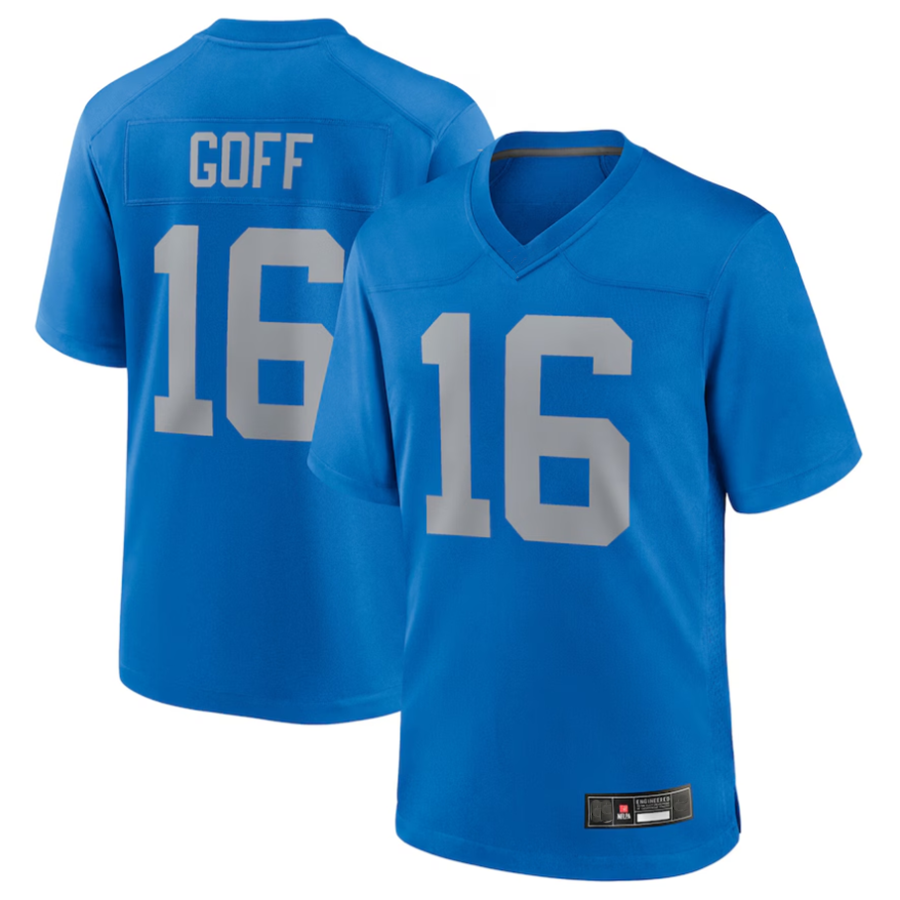 STECN D.Lions #16 Jared Goff Blue Alternate Game Jersey Blue Player Stitched Jerseys