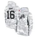 STECN D.Lions #16 Jared Goff Player Arctic Camo Salute to Service Hoodies Limited Game Stitched Jerseys
