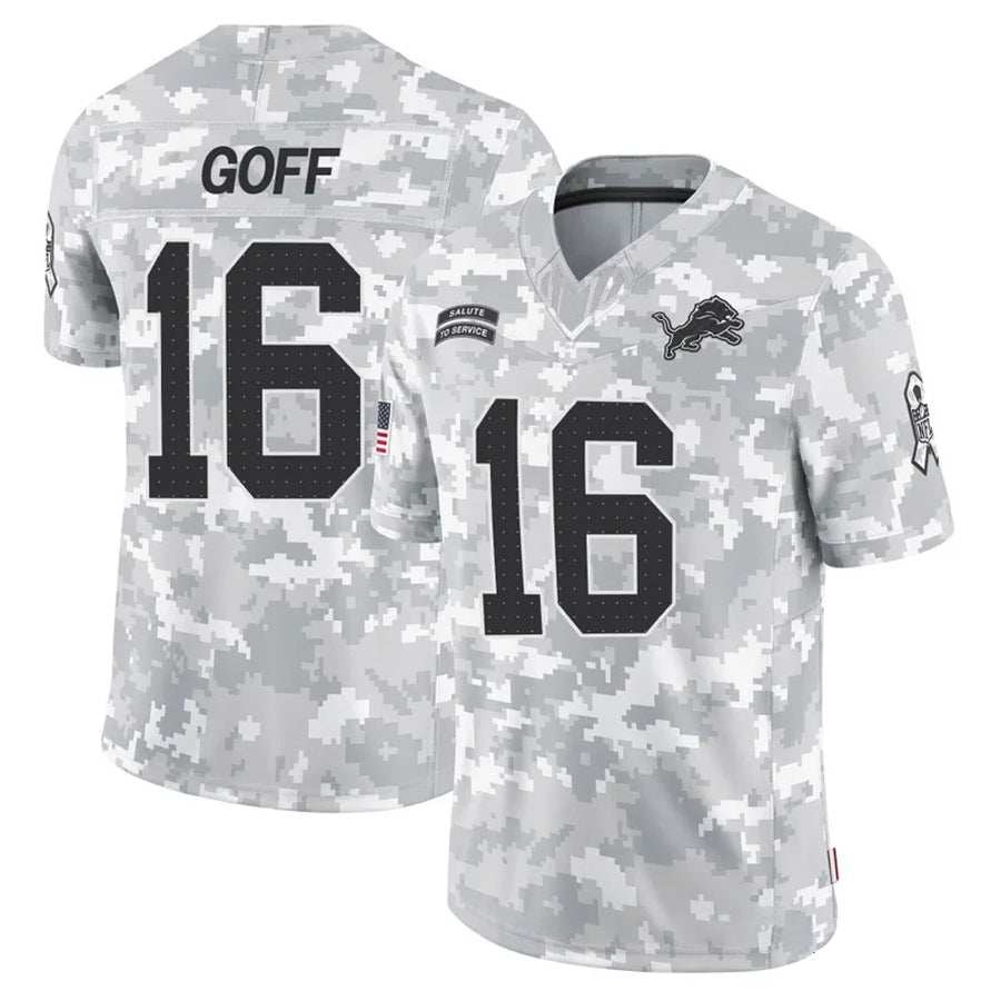 STECN D.Lions #16 Jared Goff Player Arctic Camo Salute to Service Limited Stitched Jerseys