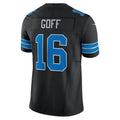 STECN D.Lions #16 Jared Goff Player Black Vapor F.U.S.E. Limited Stitched Jerseys