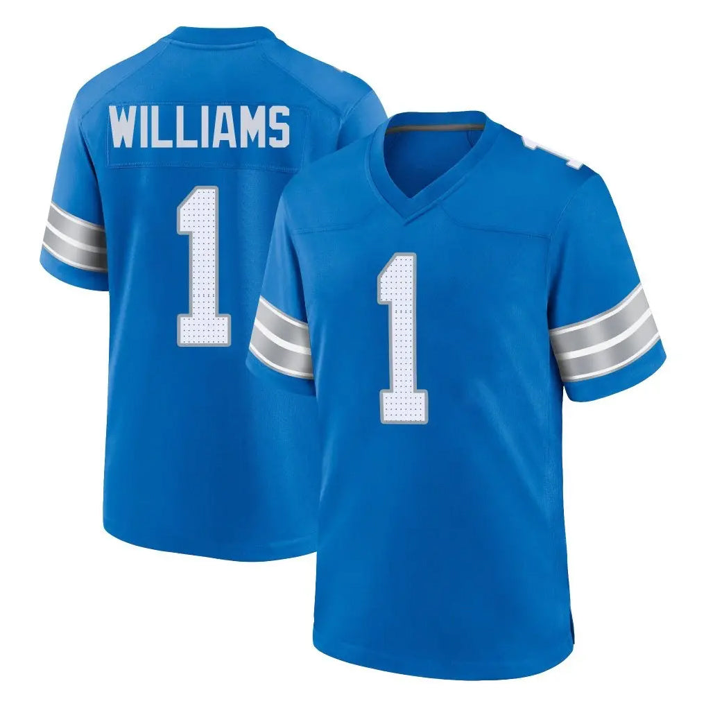 STECN D.Lions #1 Jameson Williams Player Blue Alternate Home Game Stitched Jerseys