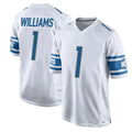 STECN D.Lions #1 Jameson Williams Player White Home Game Stitched Jerseys