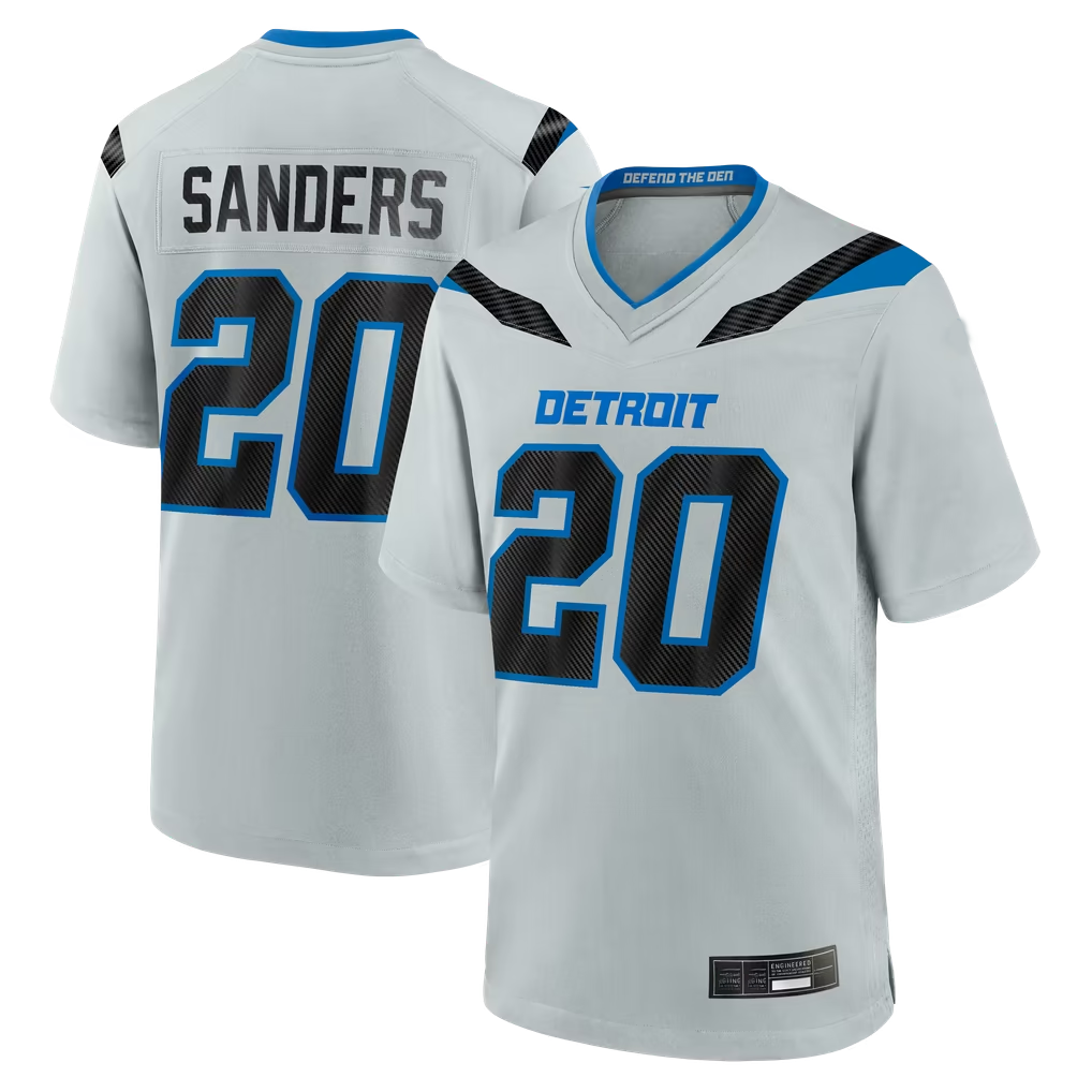 STECN D.Lions #20 Barry Sanders Silver 2026 Rivalries Collection Game Stitched Jerseys