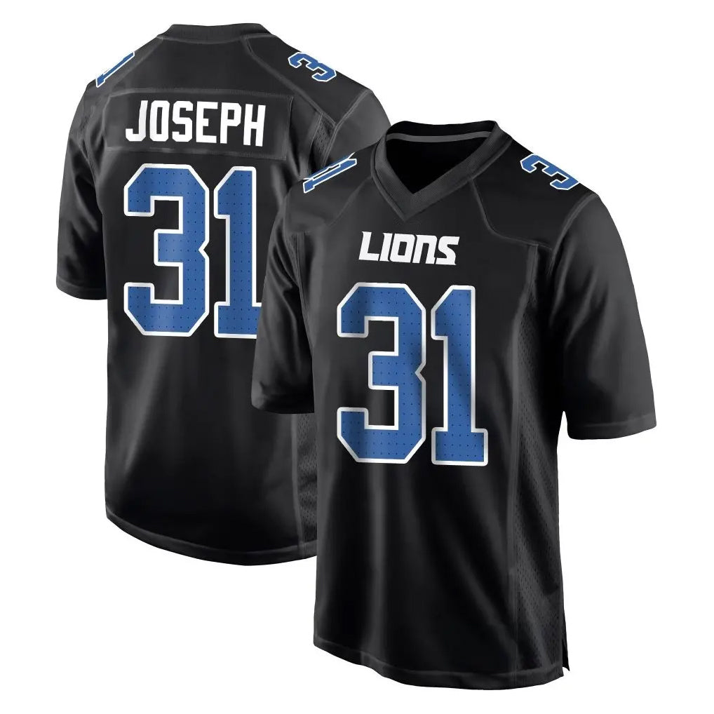 STECN D.Lions #31 Kerby Joseph Player Black Fashion Home Game Stitched Jerseys