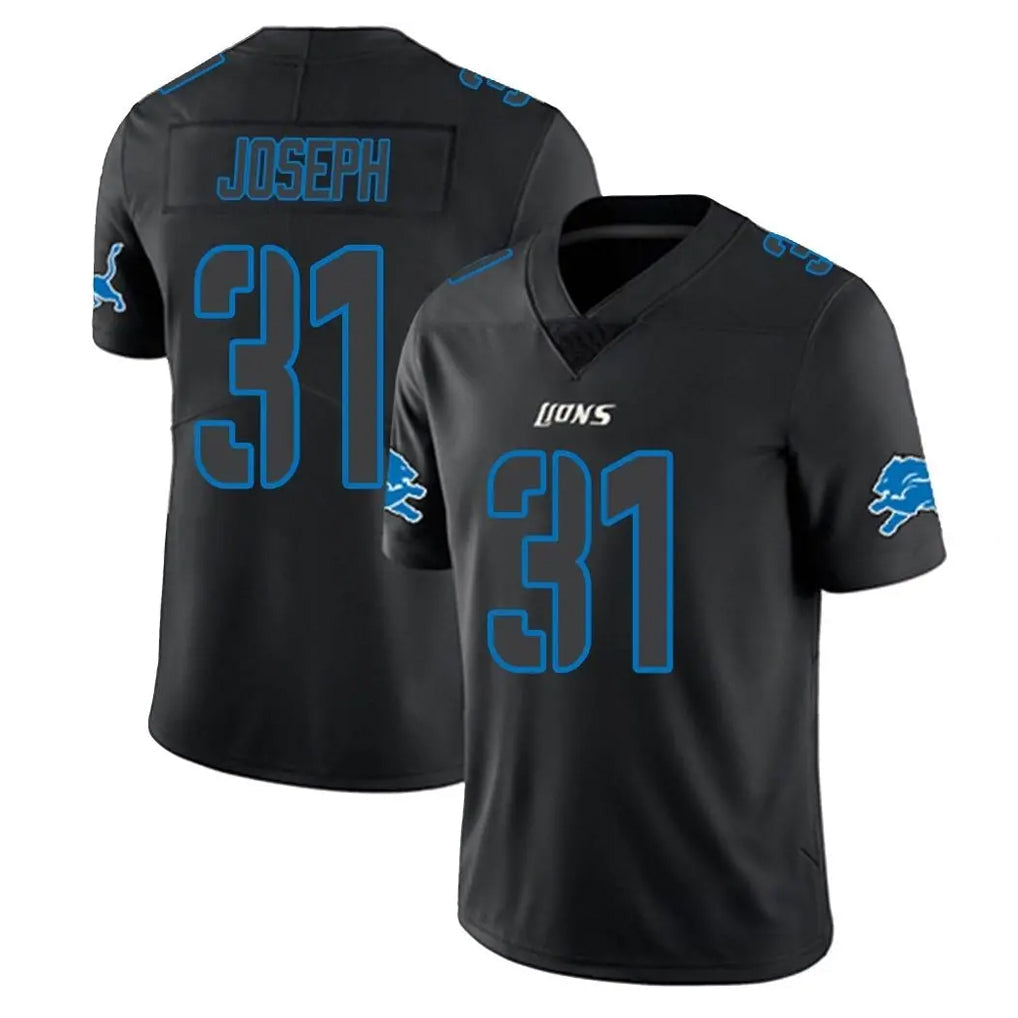 STECN D.Lions #31 Kerby Joseph Player Black Impact Limited Home Game Stitched Jerseys